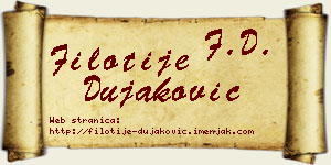 Filotije Dujaković vizit kartica